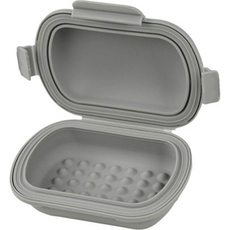 Portasapone piccolo con struttura di drenaggio, - Grigio