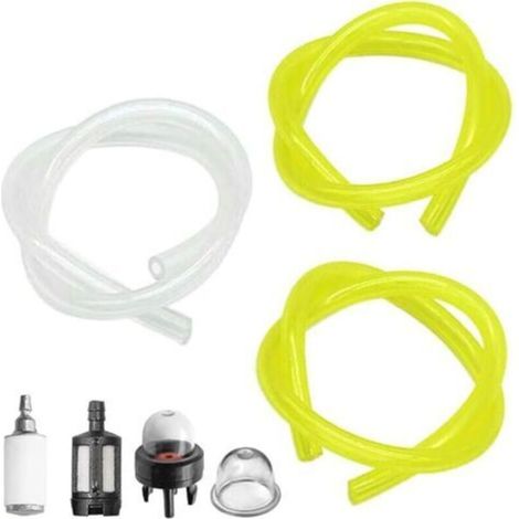 3 Fuel Hose Kit with Fuel Filter and Primer Bulb, for Poulan Weedeater Craftsman Husqvarna Trimmer Chainsaw Blower Zama Stihl (1/5)