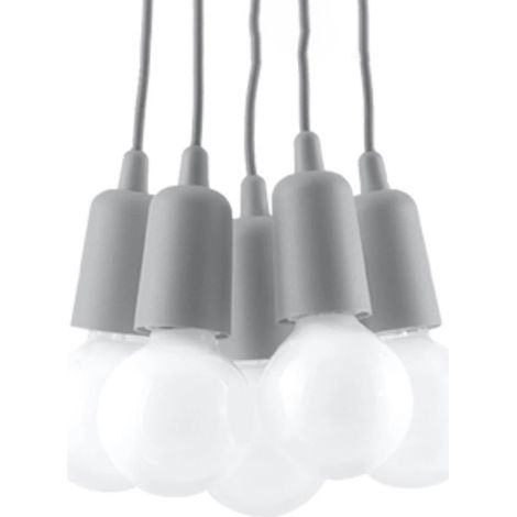 Lámpara colgante Tina gris, 5 luces (1/5)
