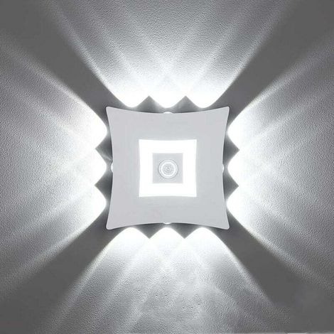 Applique murale salon et entréeApplique murale extérieure moderne à LED 18 W avec capteur de mouvement PIR, applique murale étanche IP65, applique murale en aluminium de jardin blanc froid 6000 K, bla (1/4)