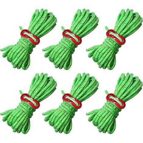Corde de camping longue, corde de traction coupe-vent, corde de guidage de tente avec tendeur en aluminium (1/5)