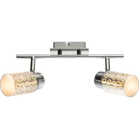 Design LED Decken Strahler 3D Effekt Glas Spots beweglich Wohn Schlaf Zimmer Chrom Lampe Globo 56124-2