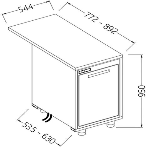 Comptoir de bar réfrigéré b.t moteur section caisse - Diamond