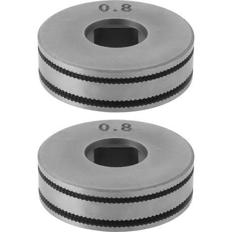 Lot de 2 rouleaux d'entraînement de fil 0,8/1,0 mm avec rainure moletée 25 mm Compatible avec soudeur MIG (1/5)