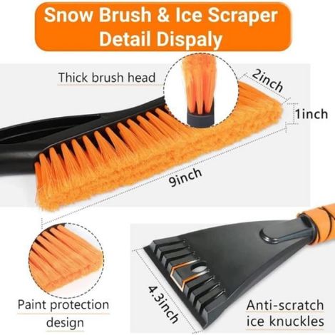 Brosse à Neige pour Voiture - 2 en 1 Grattoir Voiture avec Balais à Neige pour Auto,Détachable Grattoir A Neige Balai A Neige(68CM) (1/4)