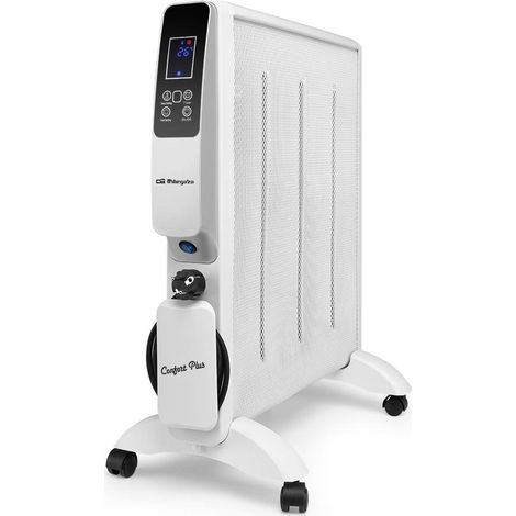Orbegozo radiador de mica WIFI RMW 2000, temporizador, termostato digital, programable, 2 niveles de calor, display LED, 2000 W