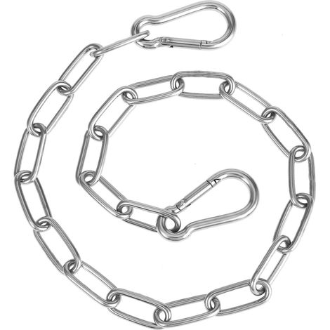 1 - Chaîne Acier Inoxydable - Accessoire Portail - Fermeture Sécurisée Pour Animaux Et Clôtures Extérieures - Argenté - 51x1,25cm