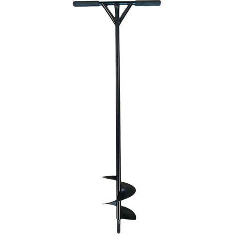 Relaxdays Tarière manuelle, 150 mm, pour creuser des trous de plantation et clôtures, poignée antidérapante, acier, noir