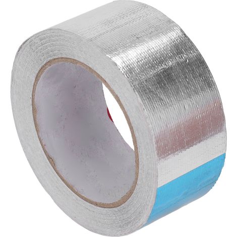 Ruban adhésif thermique argenté en feuille d'aluminium, résistant à la chaleur, pour la réparation et l'isolation des conduits, longueur 20 mètres, largeur 50 mm (1/5)