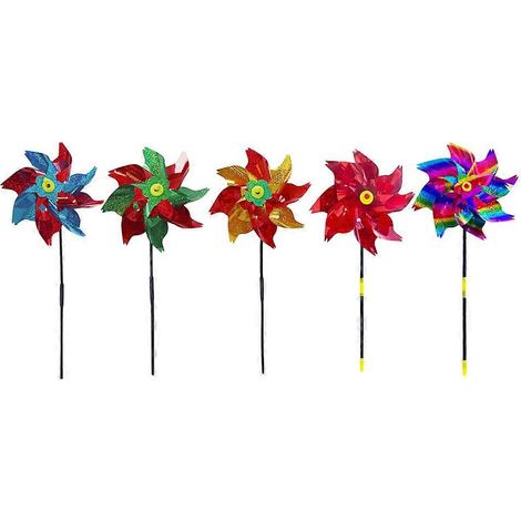 Moulin à vent réfléchissant en forme d'oiseau pour jardin (lot de 5) (1/5)