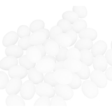 50 œufs factices en plastique résistant, imitation réaliste, pour nid de pigeon, avec éclosion induite. Œufs factices à cœur plein. (1/5)