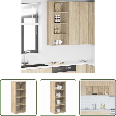 Küchenschrank Holz -  Hängeschrank Sonoma-Eiche 40 x 29,5 x 100 cm Holzwerkstoff (1/5)