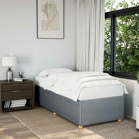 Bettgestell ohne Matratze Hellgrau 90x190 cm Stoff