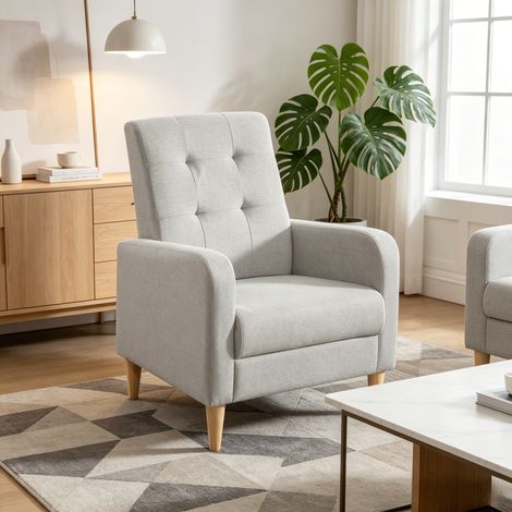 Fauteuil nordique, fauteuil canapé 1 place, chaise longue confortable, chaise de chambre (uniquement avec chaise de chambre) (1/5)
