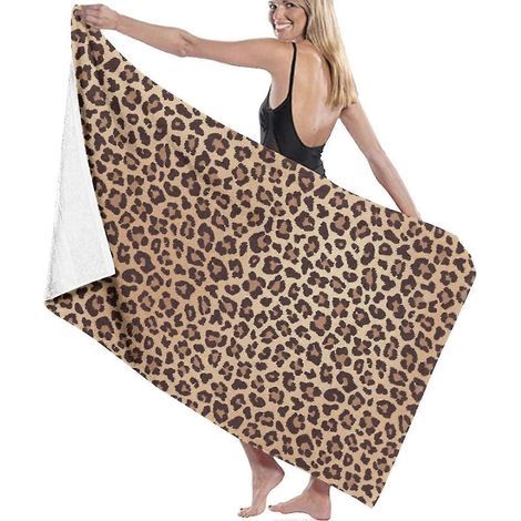 Übergroße Strandtücher aus Mikrofaser, Badetücher, große Strandtücher mit Leopardenmuster, Reiseaccessoires und Geschenke, hübsche Strandtücher für Damen, Handtücher (1/5)