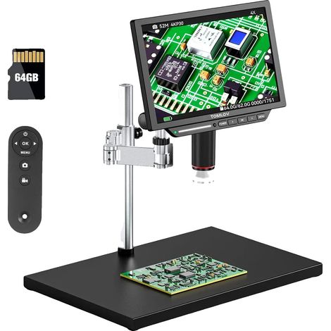 Digitalmikroskop, 10,1 Zoll Display, 4K UHD Videoausgang, Vergrößerung 2000X, 52MP Bildauflösung, Unterstützt HDMI und USB (1/5)