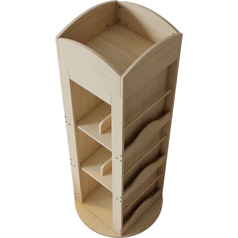Bibliothèque pivotante, étagère sur pied, étagère à livres illustrés avec fonction de rotation à 360 degrés, étagère de rangement pour enfants et adultes, bibliothèque multifonctionnelle (4 niveaux, 1 (1/5)