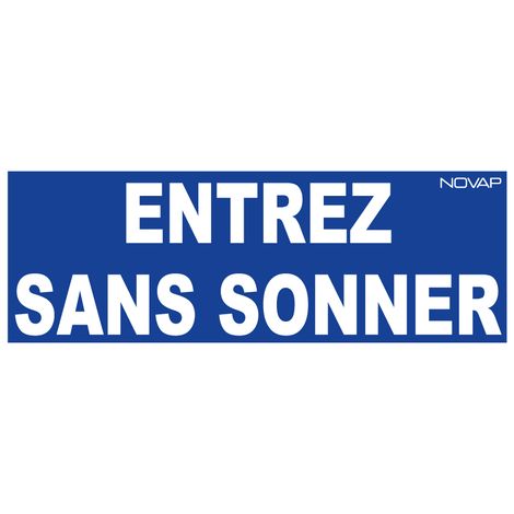 Panneau Entrez Sans sonner - Rigide 330x120mm - 4140148