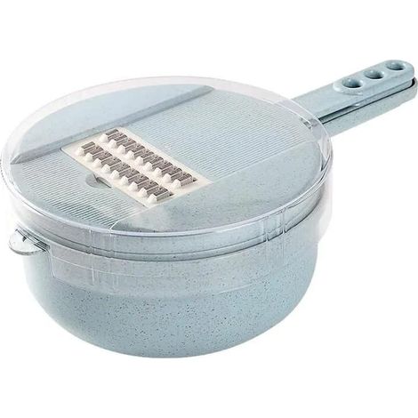 Tagliaverdure multifunzionale, affettaverdure, tritatutto per cipolle (azzurro chiaro) 12 pezzi (1/5)