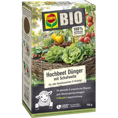 COMPO BIO Hochbeet Dünger mit Schafwolle - 750 g (1/4)