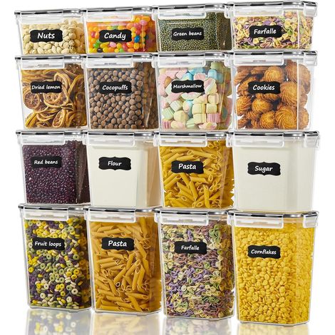 Boite Plastique Alimentaire avec Couvercles 16 Pièces, Sans BPA (1/5)