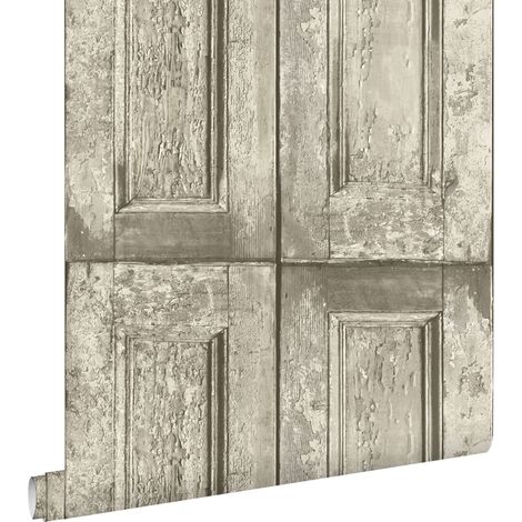 papier peint portes à panneaux marron clair - ESTAhome (1/5)