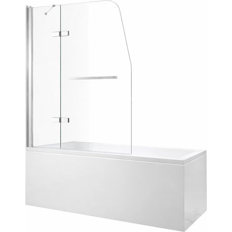 BuyLando -  100x140 cm - Pare-baignoire moderne en verre véritable ESG