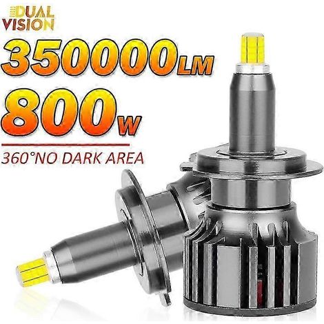 Ampoule LED H7 pour phares de voiture, compatible Canbus, H8, H9, H11, feux antibrouillard, 9006, HB4, 9005, HB3, 9012, Hir2, LED 360°, 350 000 lm, 800 W, lampe automobile 3D super mini (1/4)