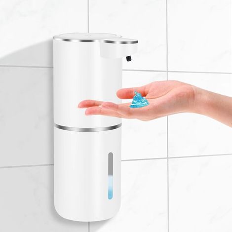 Automatischer Seifenspender, 380ml USB wiederaufladbar - Berührungsloser Seifenspender für Küche & Badezimmer, Ideal für Flüssigseife & Desinfektionsmittel