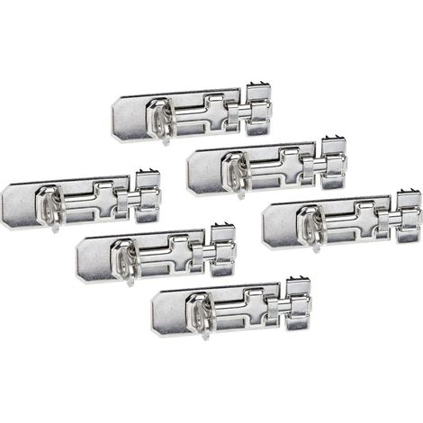 Verrou de sécurité porte-cadenas  avec poignée plate et boucle serrée  acier inoxydable  platine de 100 x 40 mm  kit de 6
