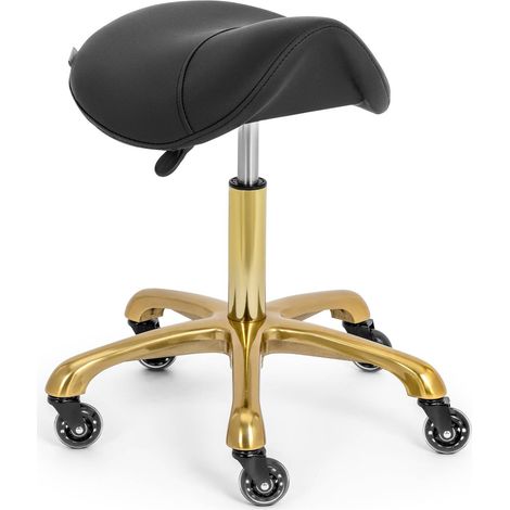 Taburete de estética - 57 - 75 cm - 150 kg - negro/dorado (1/5)