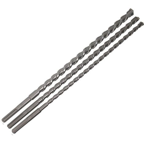 Bgs Technic – Ensemble de forets longs 600 mm – SDS-MAX – Lot de 3 forets en carbure de tungstène Ø 16/20/26 mm – Pour béton armé