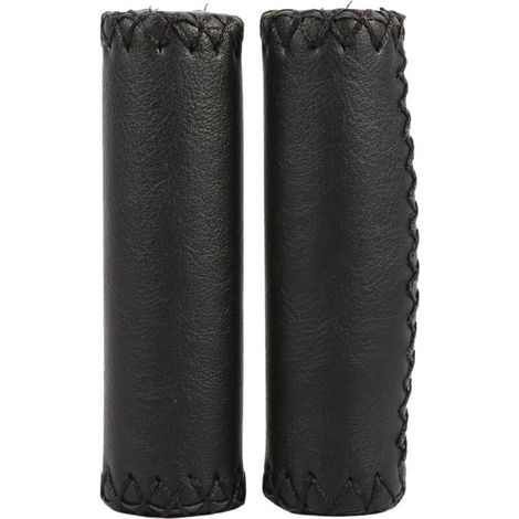 Poignées de Guidon de vélo, guidons de vélo en Cuir Vintage, 1 Paire, poignées de Guidon de vélo en Cuir Artificiel rétro - noir-Fei Yu (1/5)