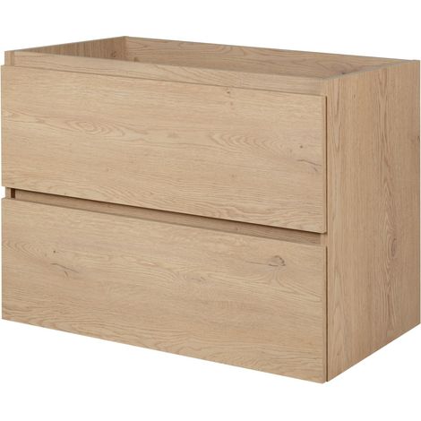 Mobile da bagno 80 cm, colore: Rovere Chiaro, 80 x 46 x 60,7 cm, senza piano di lavoro