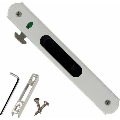 Serrure de porte coulissante - Garnitures de quincaillerie de verrouillage simple de fenêtre de porte coulissante en acier inoxydable de ménage (1/4)