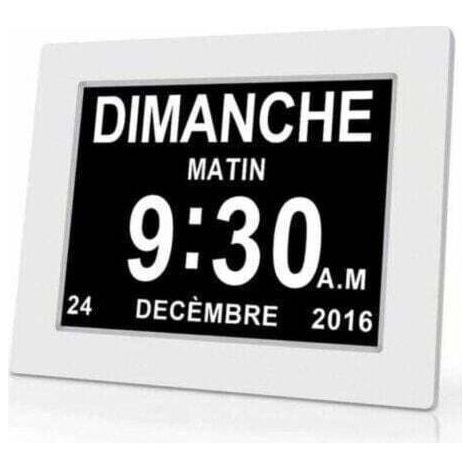 Horloge calendrier numérique One Piece 7 pouces avec date et heure, horloge Alzheimer pour parents, rappel de médicaments pour grands-parents et enfants - Blanc - 20414324mm,INHHUB (1/4)