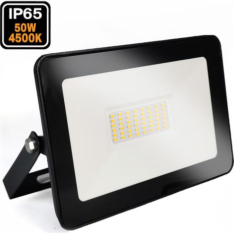 Europalamp – Projecteur LED 50W blanc neutre 4000K – Haute luminosité 4250Lm – Étanche IP65 pour extérieur – Installation facile sur supports
