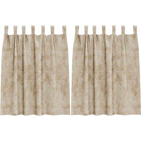 Rideaux en velours 2 pcs Crème 140 x 140 cm Velours (1/5)
