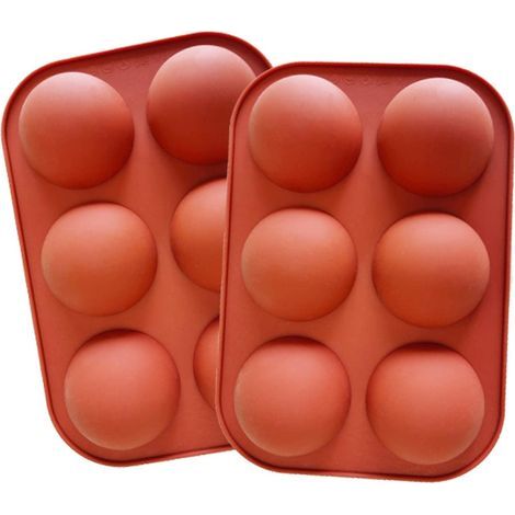 Moule Silicone Demi-Sphère, 2 paquets Silicone Moules de Cuisson, Rond Moule pour la Fabrication de Boule Chocolat, Gâteau, Pudding, Mousse de Dôme