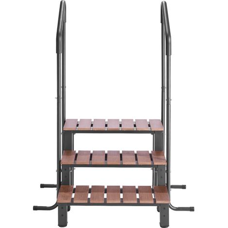 Mophorn Escalier de spa à 3 marches avec rampe, marchepied robuste pour piscine hors sol ou gonflable, largeur de 640,08 mm, capacité de charge de 249,48 kg, idéal pour porche, patio et terrasse