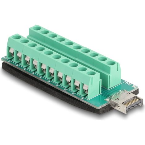 Delock Llave A USB tipo E macho a Adaptador de bloque de terminales de 20 pines
