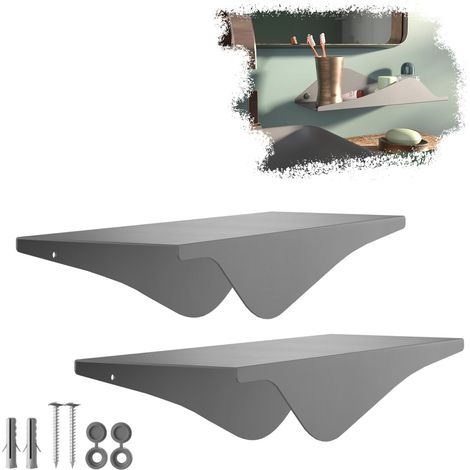 SOTECH Design Wandregal HOVER-VIII 35 x 13 x 8 cm inkl. Befestigungsset für Wandmontage, anthrazit, 2 Stück