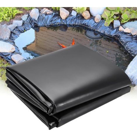 Bâche pour Bassin Jardin.2X10m 6X12m 10X16m 14X14m Liner De en HDPE Robuste.Revêtement Extérieur Membrane Jardins Aquatiques (Color : Black. Size 7X7m) Noir 1X1m (1/5)