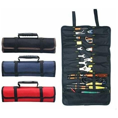 Pair Sac à outils 22 poches, organisateur d'outils portable Oxford 601D, trousse de rangement pour outils pliable/enroulable (outils non inclus), pour jardinier/électricien/charpentier