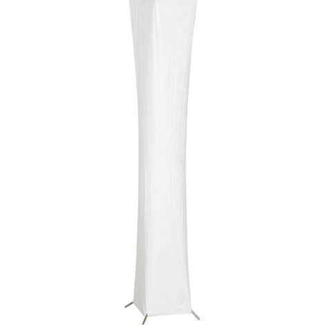 Lámpara de pie con pantalla de papel, interruptor de pie, 3 niveles de brillo, blanca (1/5)