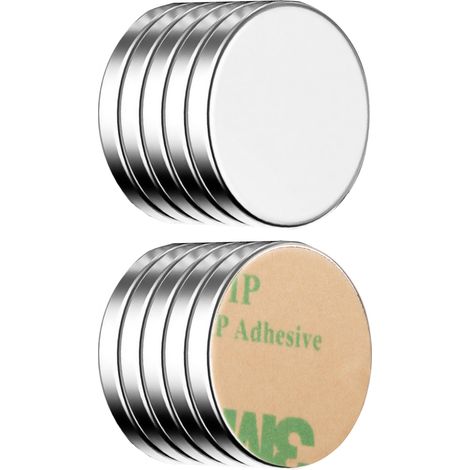 Neodym Klebe-Magnete 10x selbstklebend Magnet Scheibe stark rund klein 18x2mm (1/4)