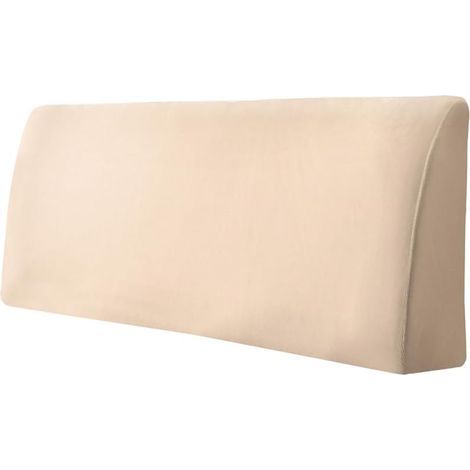 Housse de tête de lit extensible anti-poussière pour têtes de lit rembourrées en lin (beige, longueur de la tête de lit (120-140 cm)) (1/5)