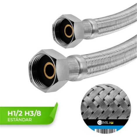 Tuyaux standard - 20 cm, acier inoxydable, EPDM, laiton, lot de 10 unités.
