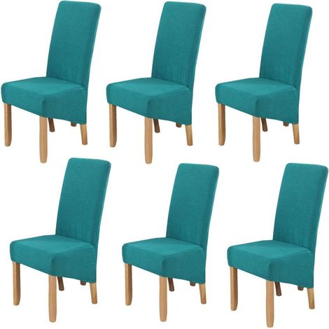 Juego de 6 fundas elásticas, extraíbles y lavables para sillas de comedor - Para banquetes, cocinas, bodas y comedores (verde maíz) (1/5)