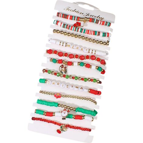 Set di braccialetti natalizi da donna con ciondoli - Natale 834